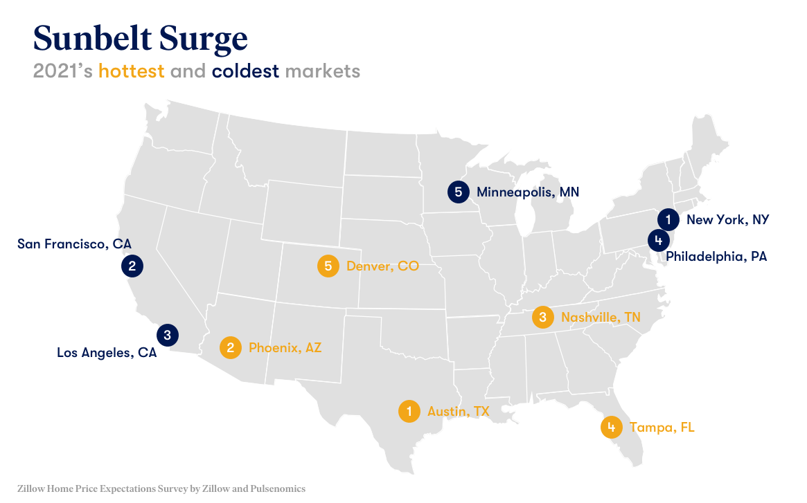 Zillow Maps Home Values Austin Expected To Be Nation's Hottest Housing Market In 2021, Leading A  Sunbelt Surge - Zillow Research