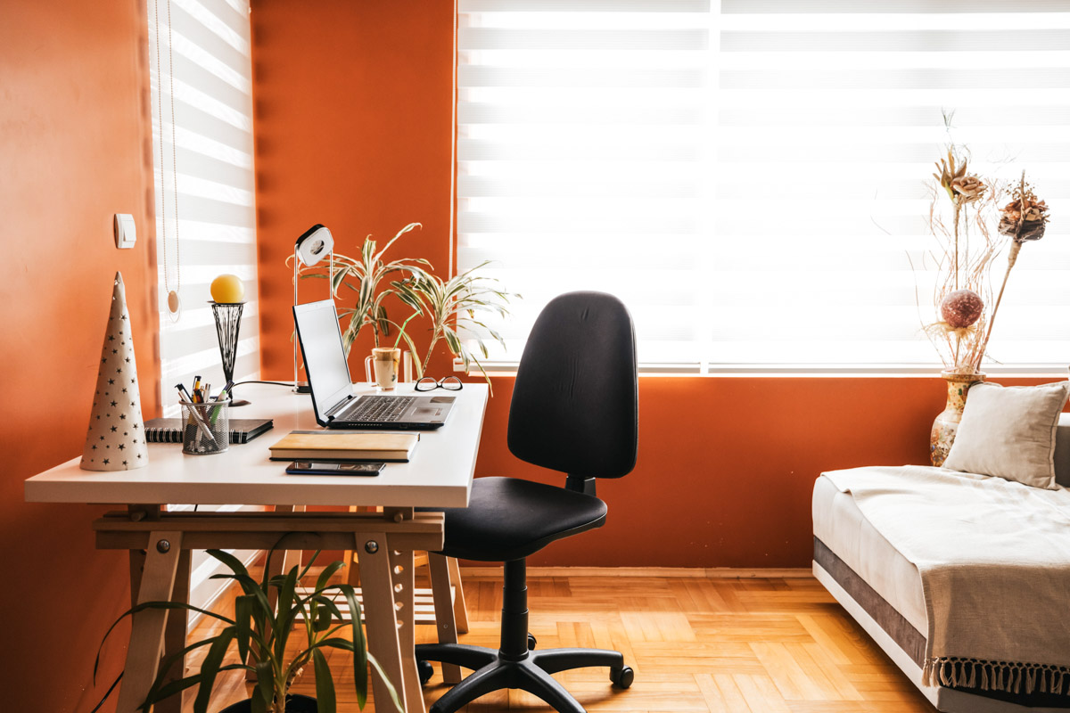 Designate a space at home to work