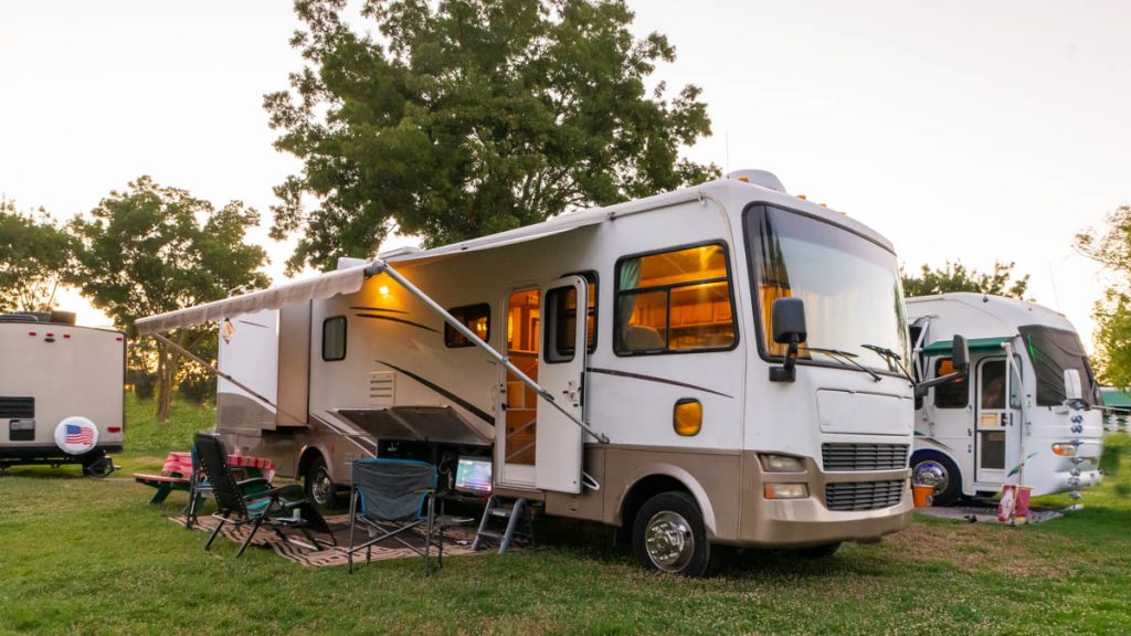 sun going down at the RV park