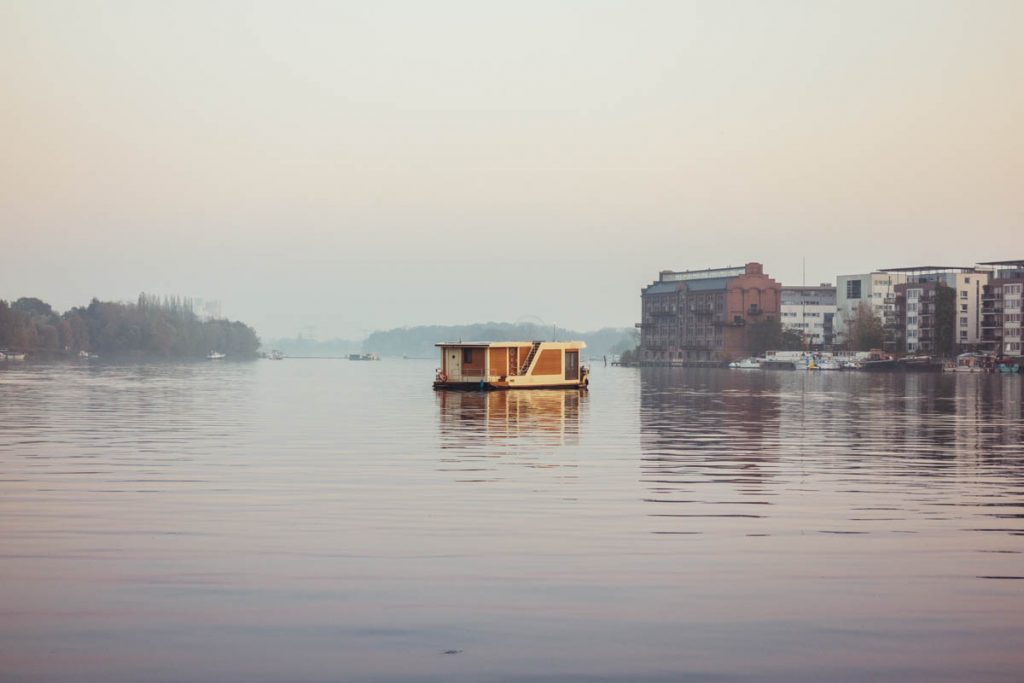 house boat at spree river, berlin