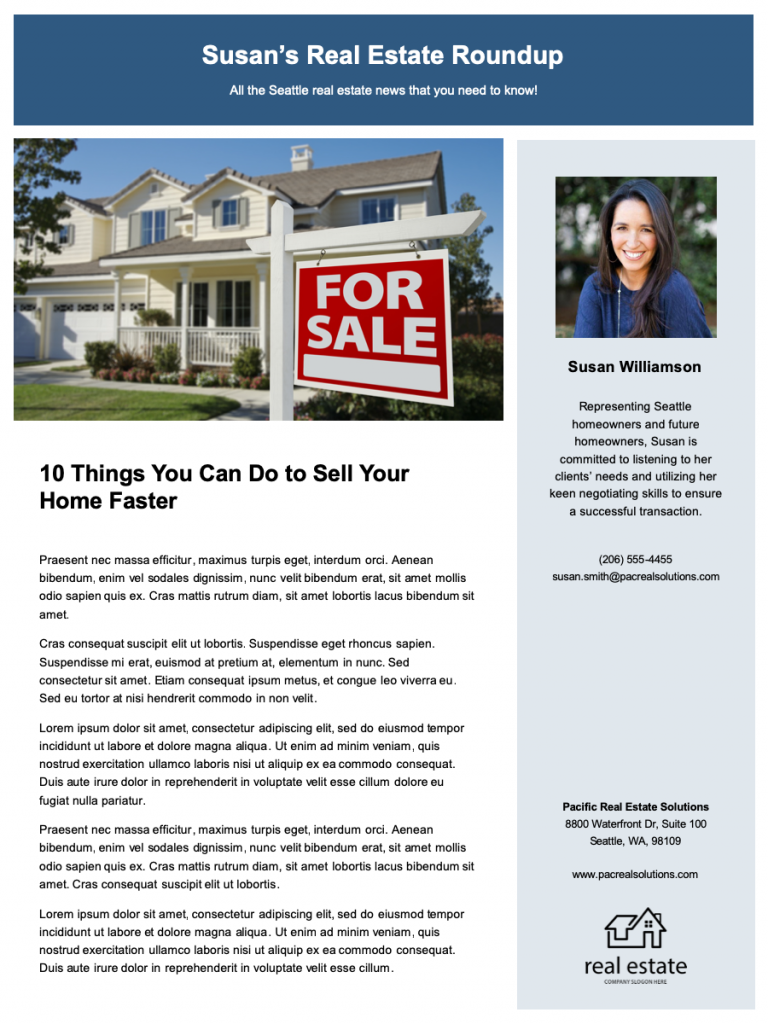 10 Real Estate Newsletter Essentials And Templates Zillow Premier Agent