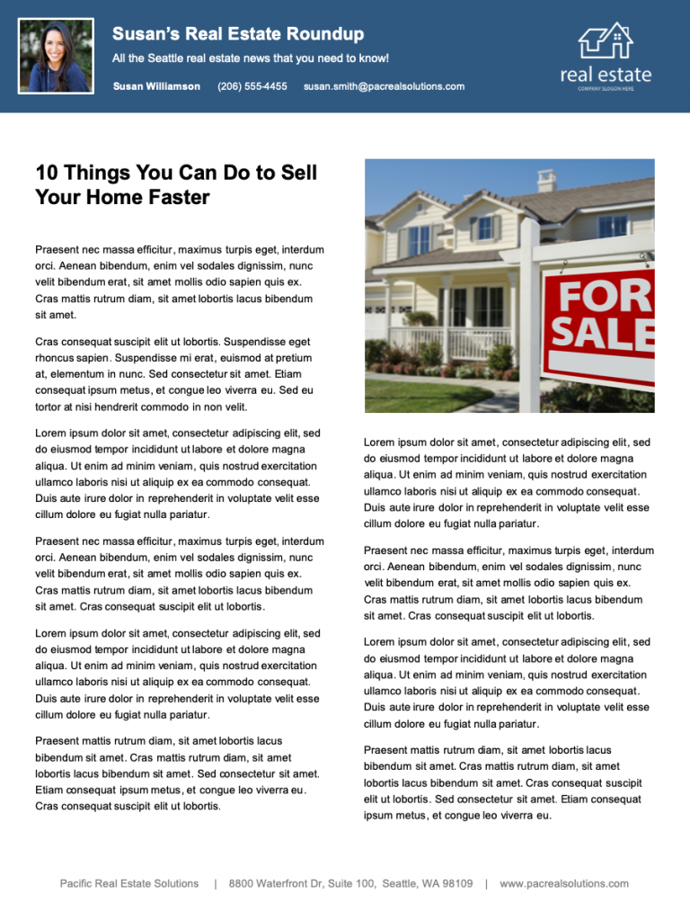10 Real Estate Newsletter Essentials And Templates Zillow Premier Agent