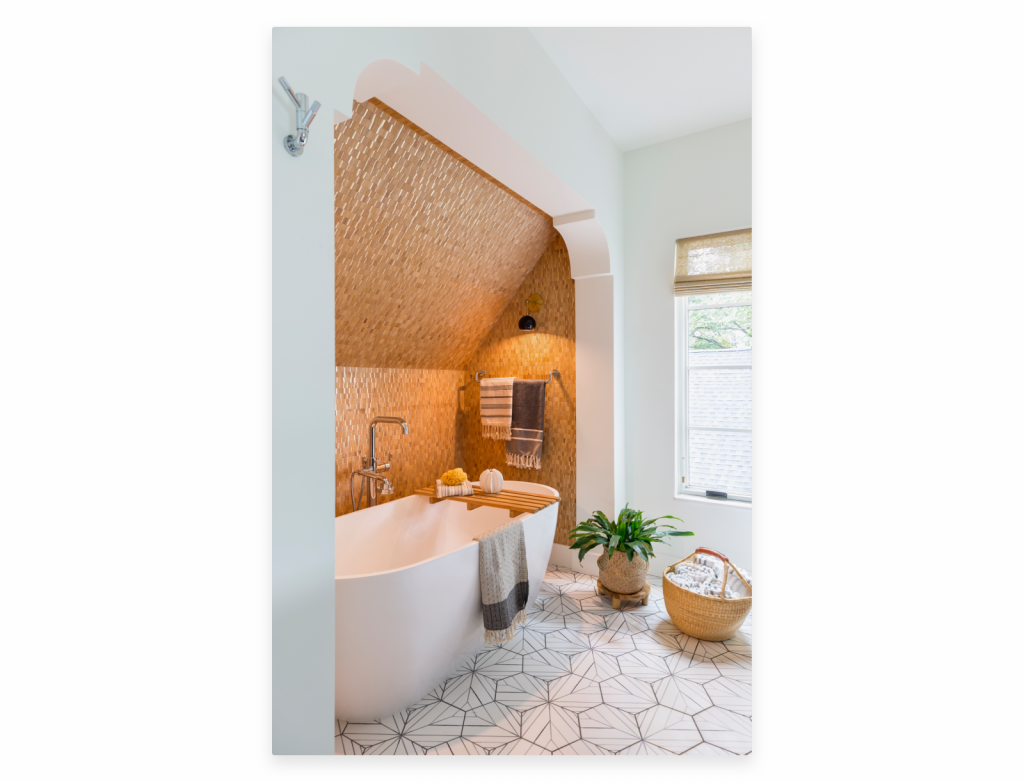 A photo of a bathroom using real estate photography tips for lighting consistency.