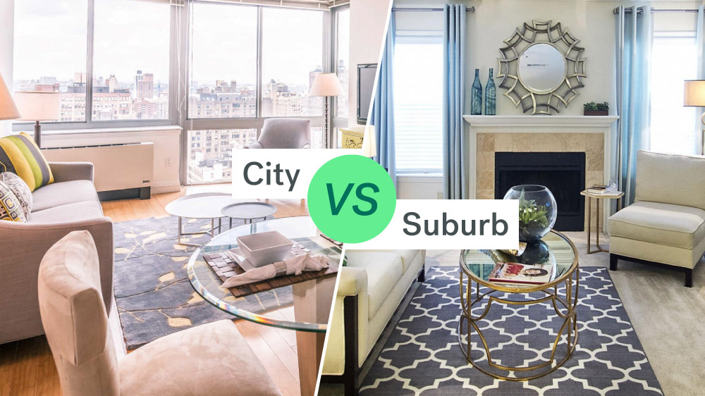price per square foot in the city vs suburbs