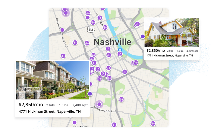 map of Nashville with available unit