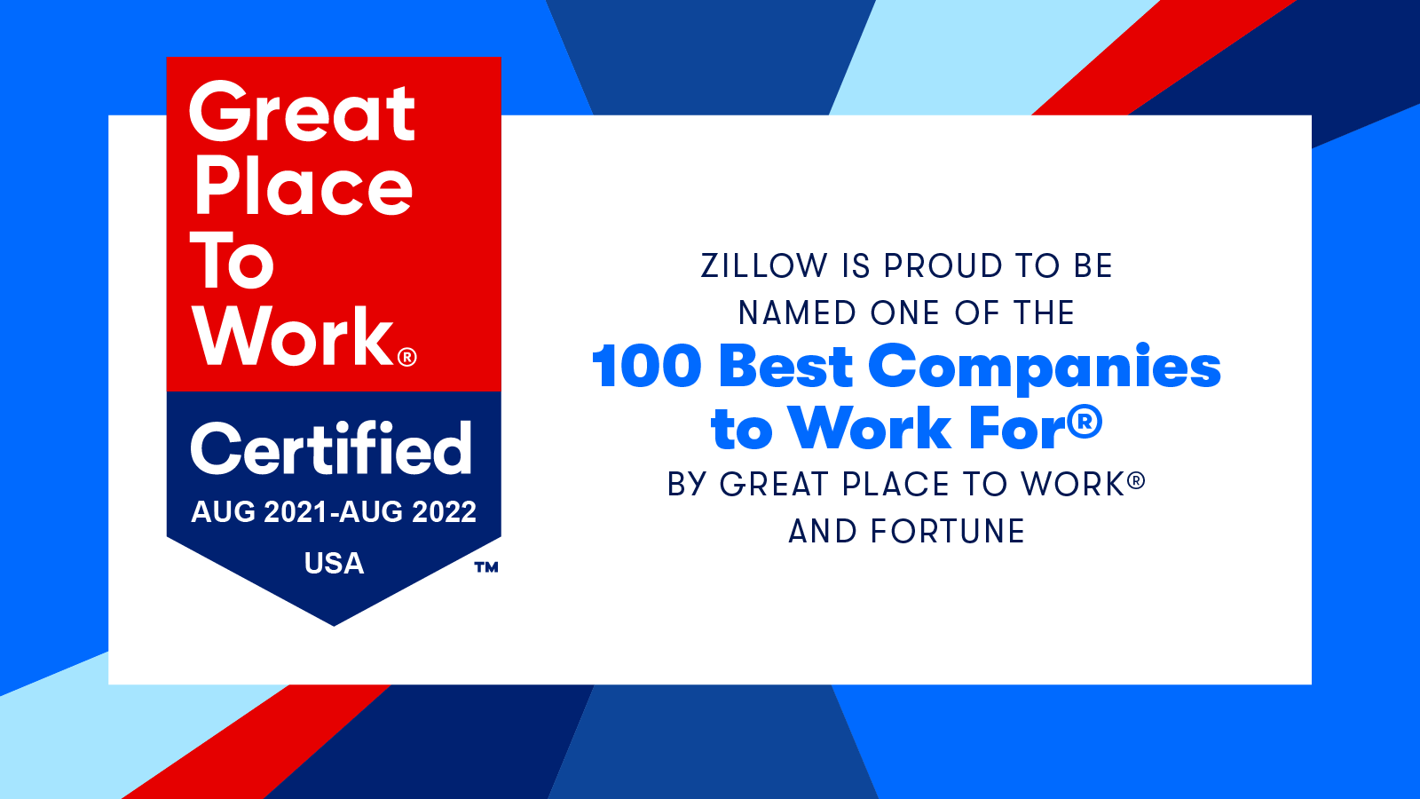 Zillow Named One of the 2022 100 Best Companies to Work For® by Great