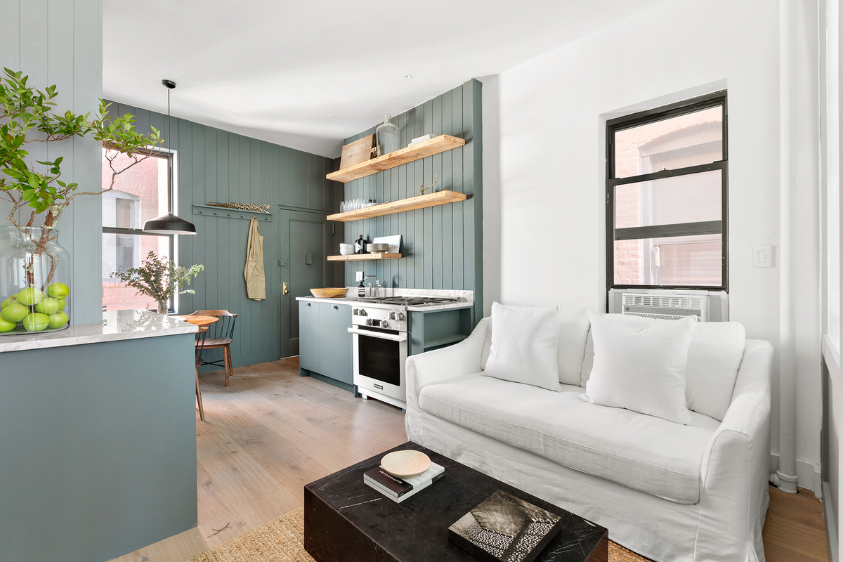 Most Popular of the week July 19 soho 1br with farmhouse inspired kitchen
