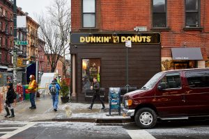 image of dunkin donuts store in williamsburg, brooklyn