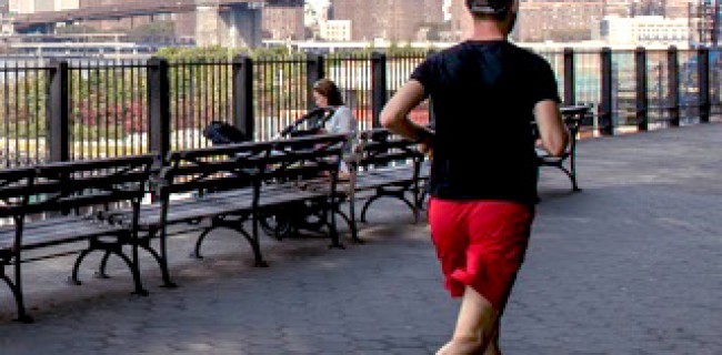 Running on the Promenade in Brooklyn Heights