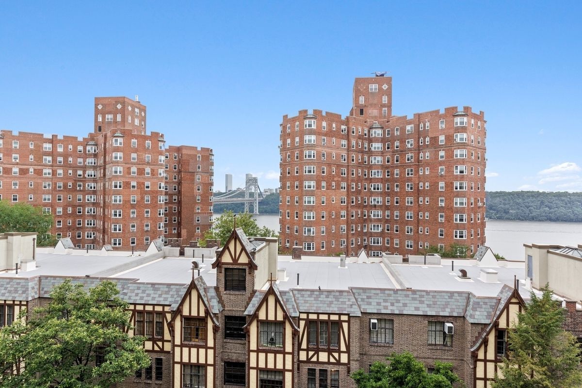 Tudor-style buildings at 116 Pinehurst Avenue adds to the charm of Hudson Heights