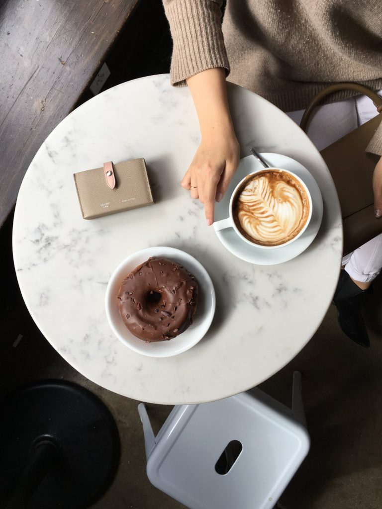 Kelly Liang - nyc coffee shop - donut & latte