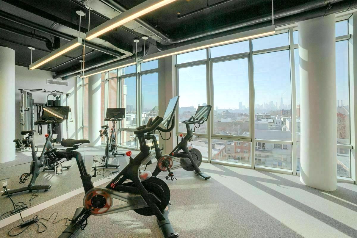 Peloton room in Greenpoint brooklyn apartment building