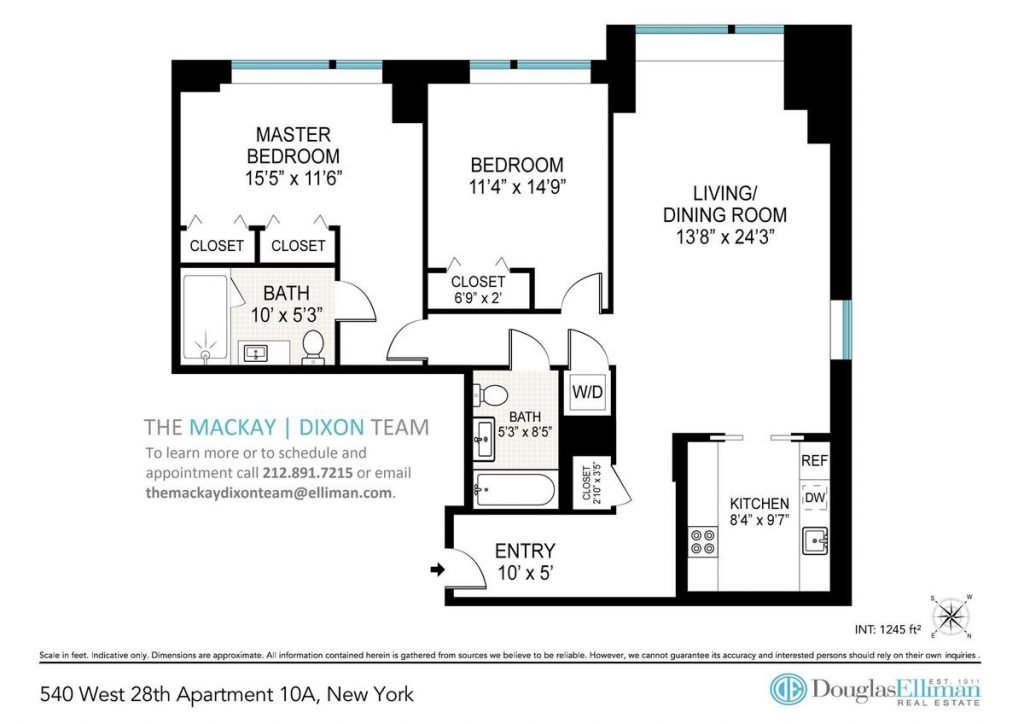 Floor plan for Matthew Morrison's Chelsea condo