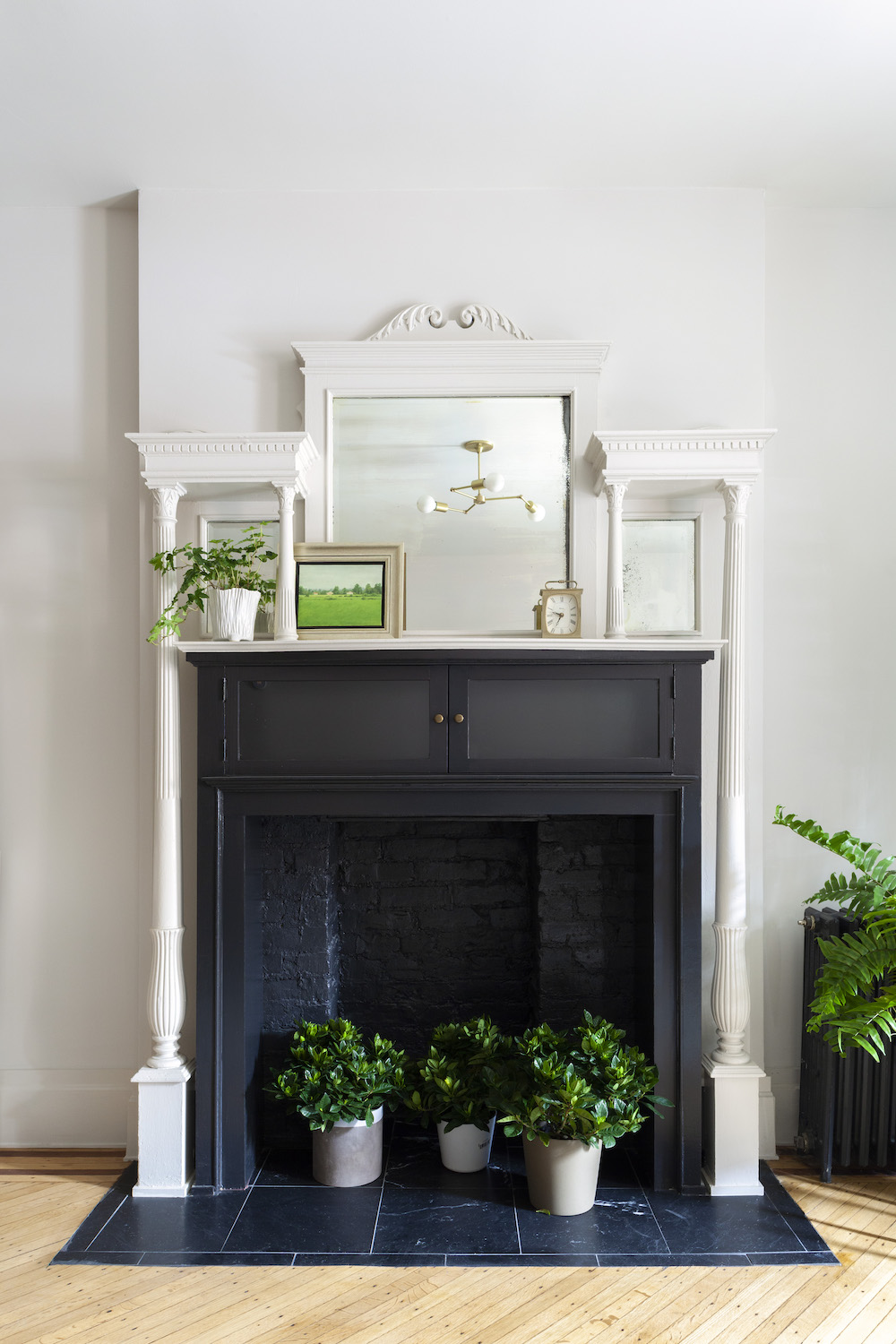 image of updated brooklyn brownstone fireplace