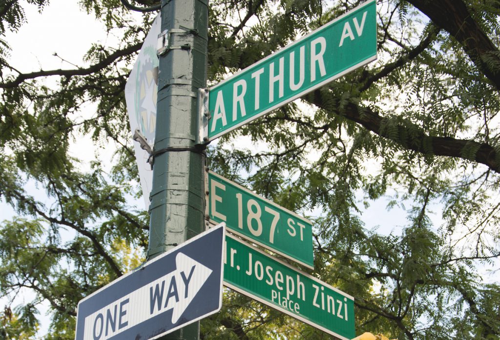 Arthur Avenue Street Sign