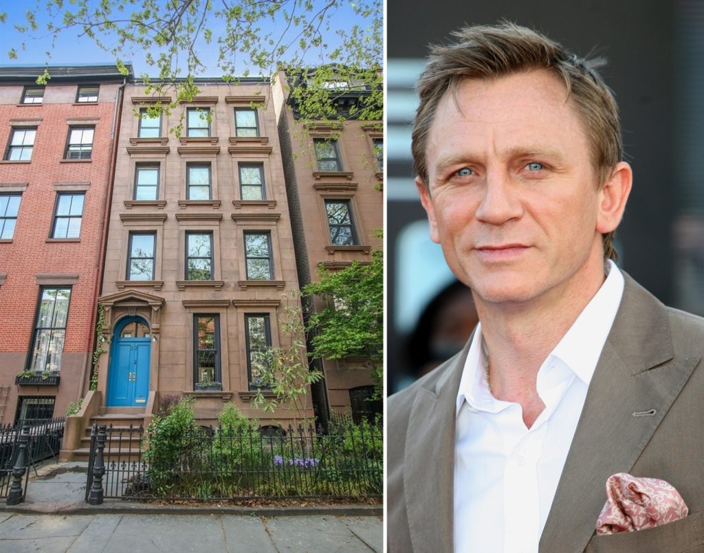 image of actor Daniel Craig and his Cobble Hill townhouse