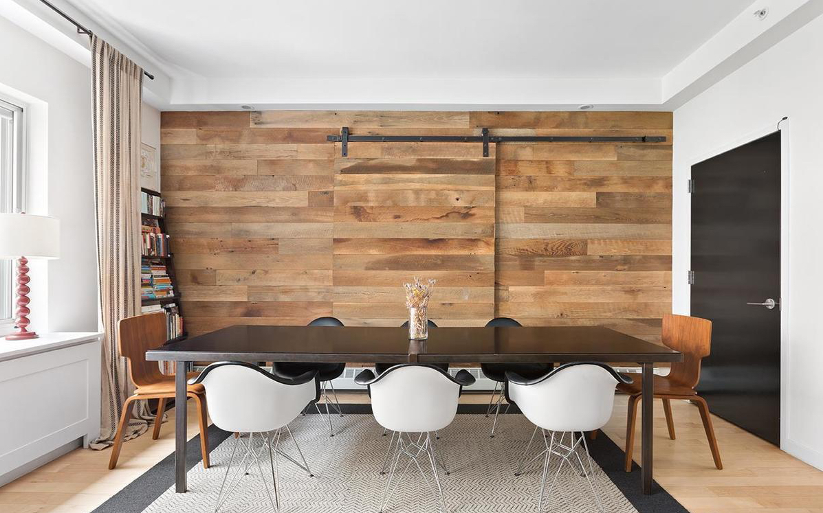 Wood Accent Wall in NYC Apartment