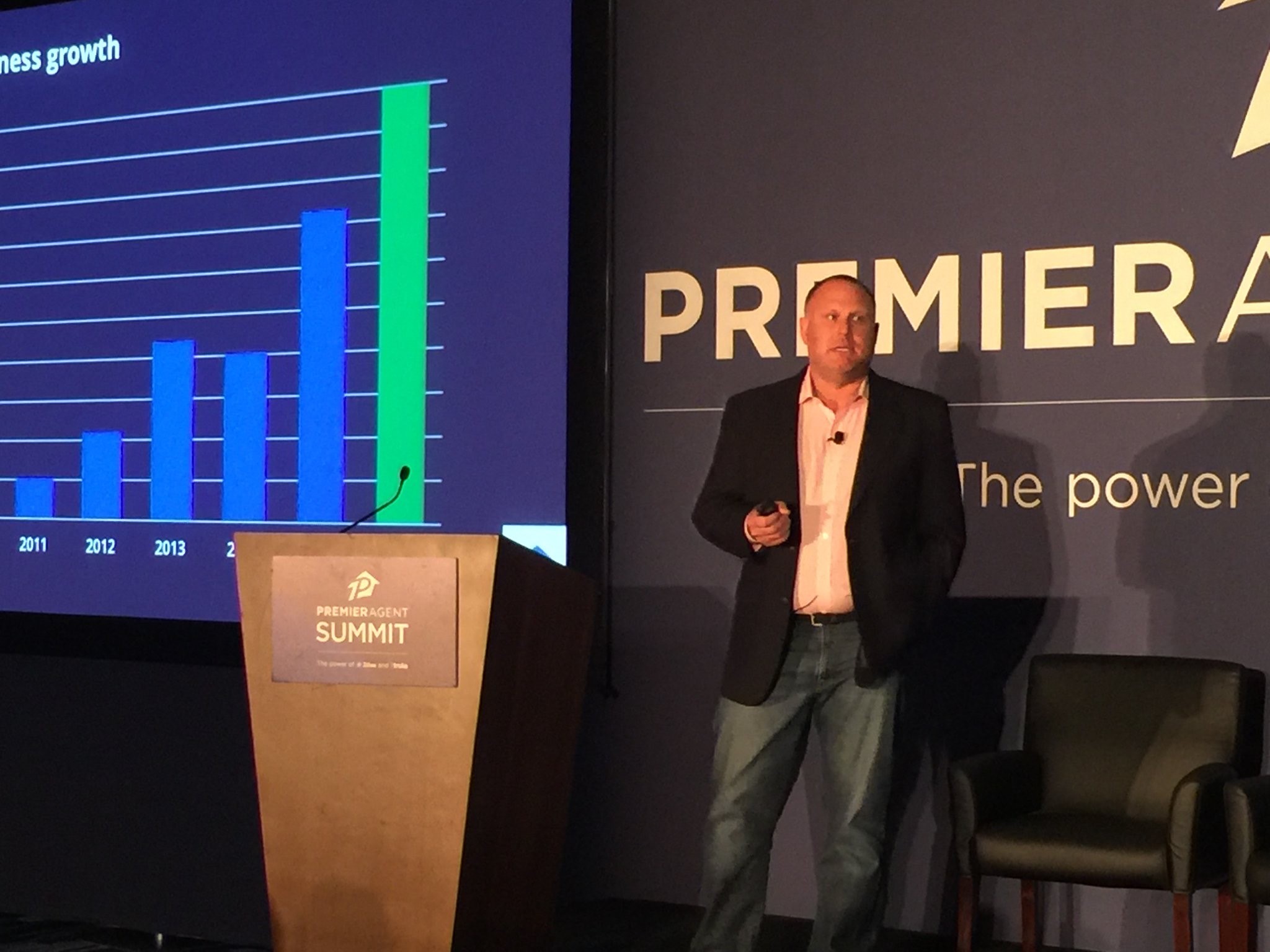 Zillow Premier Agent Chris Speicher speaking at a Zillow conference