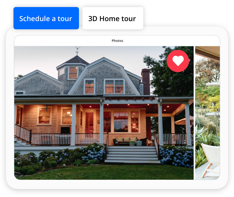 screen shot of Zillow mobile app with 3D tour feature highlighted